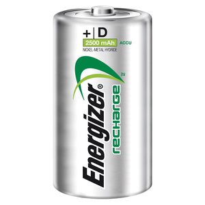 แบตเตอรี่เอเนอร์ไจเซอร์แบบชาร์จได้ รุ่น D ความจุ 2500mAh พาวเวอร์พลัส 1.2V สีเงิน สำหรับใช้ในบ้าน ไฟฉาย - Product Image 2