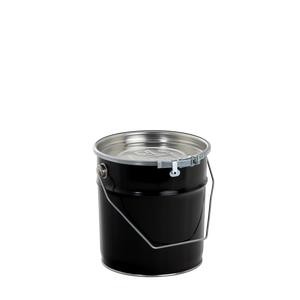 Secchio in metallo Zero Waste 3 litri nero adatto per alimenti con embossing sul coperchio - Product Image 1