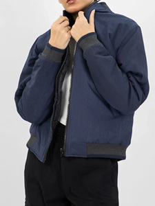 Bomber Jackets Lining <b>Wind</b> <b>Breaker</b> Jacket Quilted Bomber Jacket Zipper Breathable Outdoor Wear Puffer Lining Patchwork Front - Product Image 2
