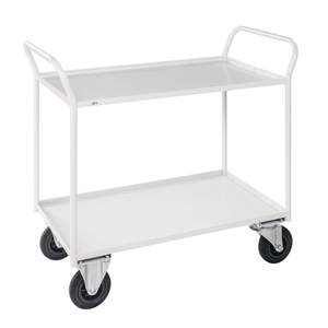 KM4175 <b>White</b> Stainless Steel <b>Trolley</b> Standing Type Office Organizer for Living Room Use - Product Image 1