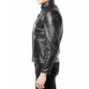 Chaqueta Cortavientos para Hombre, Talla Grande, Cuello Alto, Cuero PU, Transpirable, Resistente al Viento, Ecológica, con Patrón, para Invierno - Product Image 3