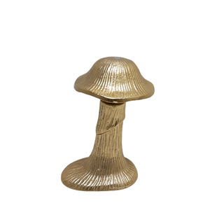 <b>Set</b> of 3 Aluminum Mushroom With Base Gold <b>Colour</b> Medium Size Luxury Design Decorative Sculpture for Home & Table Top Decoration - Product Image 1