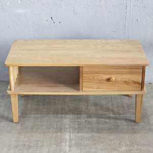 Scandinavian Design Rectangular Ash Wood <b>Coffee</b> <b>Table</b> with Drawers 100x50x55cm Durable Living Room Furniture - Product Image 5