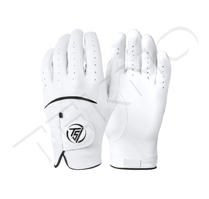 Venta al por mayor Cabretta cuero antideslizante blanco GUANTES DE Golf logotipo personalizado Material suave ajuste completo GUANTES DE Golf para las mujeres - Product Image 5