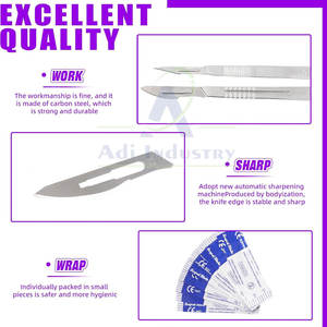 Couteaux à scalpel chirurgicaux manuels en acier inoxydable durables et réutilisables - Meilleures ventes pour une utilisation en chirurgie générale - Product Image 3