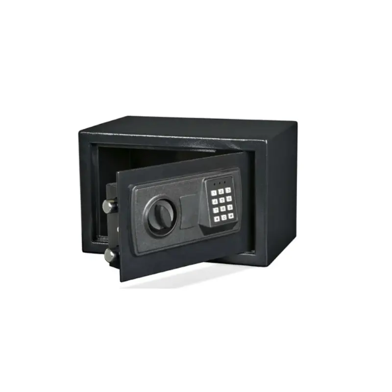 All black steel home small digital keypad lock security safe box for money