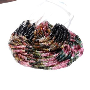 AAA + Natura l Multi Tourmaline Lisse Rondelle Perles, 4 MM Multi Tourmaline Perles, 14 Pouces Lisse Tourmaline Rondelle pour - Product Image 3