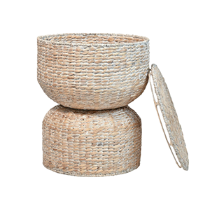 Water Hyacinth Rattan Side <b>Table</b> Eco-Friendly Coffee <b>Table</b> Lid Customized Color <b>Home</b> Furniture Living Room <b>Home</b> Office Vietnam - Product Image 3