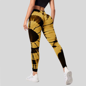 Vente chaude femmes Fitness Yoga Leggings haute qualité sans couture respirant Spandex/Polyester tissu taille moyenne Logo - Product Image 3