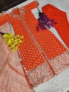 NOUVEAU DESIGNER FÊTE WEAR CHINE SEQUENCES TOP DE TRAVAIL AVEC DUPATTA - Product Image 5