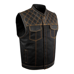 Nuevo Chaleco de moda de cuero y mezclilla hecho fuera del bolsillo del arma Slim Fit chaleco duradero para adultos - Product Image 2