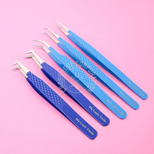 Pinzas de Acero Inoxidable para Extensiones de Pestañas, Puntas Precisas de 90 Grados, Baja Resistencia, Punta de Fibra, Pinzas de Aislamiento, Limpiador de Pinzas - Product Image 5