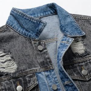 Veste en jean pour homme OEM, veste décontractée pour femme, vêtement d'extérieur d'automne, boutonnée, surdimensionnée, tendance de l'hiver, streetwear, couleur personnalisée - Product Image 4