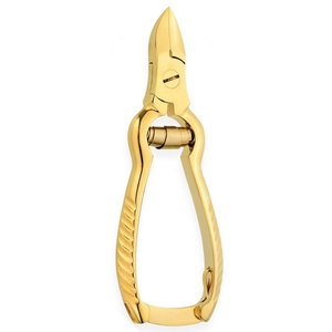 Coupe-ongles professionnel à lames concaves, en acier inoxydable plaqué or, avec ressort de verrouillage, pour bébé, manucure, coupe-ongles de pied, utilisation des doigts - Product Image 2