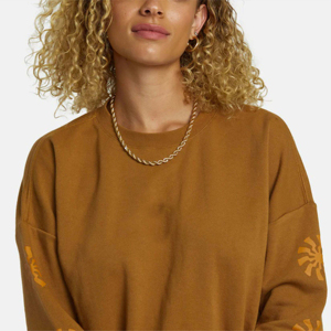 Sweat-shirt à col rond personnalisé pour femmes Nouveau design en éponge française avec logo brodé Street Wear Hoodies avec motif 3D - Product Image 4