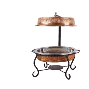 Cobre Acabado antiguo Metal Hecho Textura martillada Plato de frotamiento de primera calidad Suministros para hoteles y restaurantes de proveedor indio - Product Image 1