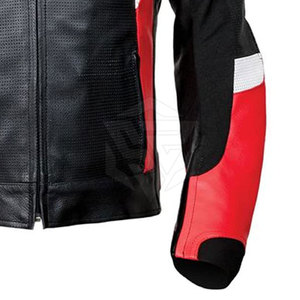 Dernière conception de veste de course en cuir de vache pour homme, col montant, logo personnalisé sur le devant, coupe-vent, respirante, vente en gros, veste de moto - Product Image 5