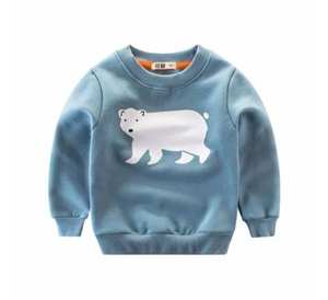 Sudaderas con capucha para niños con estampado de color azul con cierre de cremallera Estilo informal Ropa de invierno Sudadera con capucha para niños sudadera - Product Image 1