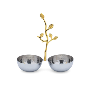Support de fantaisie en métal et bol pour bol de service de forme ronde avec pièce design dorée pour décoration de mariage - Product Image 3