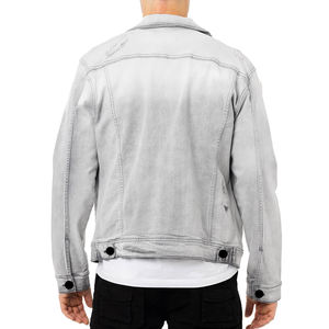 Veste en jean pour homme en gros OEM, denim délavé, coton premium, boutonnée, coupe ajustée, avec étiquette privée personnalisée - Product Image 2