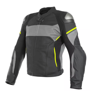 Men's Custom Winter Racing Black White Cowhide Leather High Performance Windproof Eco-Friendly Motorbike Jacket - Product Image 3