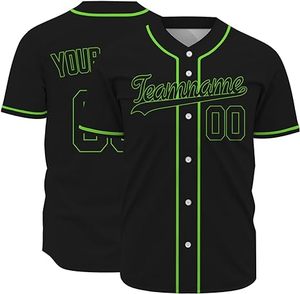 Maillot de baseball personnalisé à manches courtes et col en V avec nom, numéro et logo par sublimation - Product Image 1