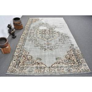 Alfombra clásica de lana turca Vintage de 5,6x9,8 pies, verde Beige, área rectangular grande para sala de pasillo, mosaico con respaldo de látex abstracto - Product Image 1