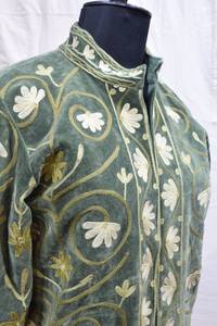 Veste unisexe en velours de coton de haute qualité, brodée Suzani, matelassée, écologique, style bohème hippie, manteau indien, automne/hiver - Product Image 6