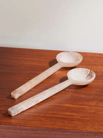 Servidores de ensalada de resina acrílica con asas ergonómicas onduladas Cucharas para servir con características decorativas utensilios de cocina piezas únicas