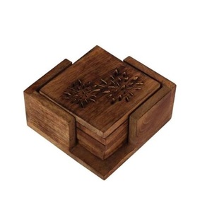 Luxury Wooden coaster for Home Premium Quality Wooden Set of 4 Decorative Customized logo Print - Product Image 1
