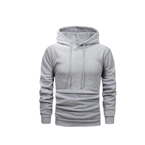 100% Cotton <b>Men's</b> Hooded Sweatshirt Solid Color Pullover Top for Spring Autumn & Winter Casual Sports <b>Hoodie</b> - Product Image 1