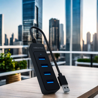 DTECH HUB Multiport USB Tipe C, stasiun Dok adaptor USB 2.0 untuk Laptop