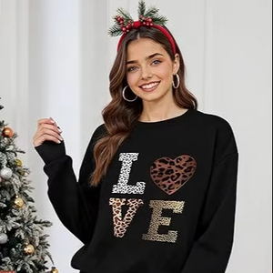 Camiseta de Verano para Mujer con Cuello Redondo y Estampado de Labios y Amor, 1 Pieza - Product Image 1