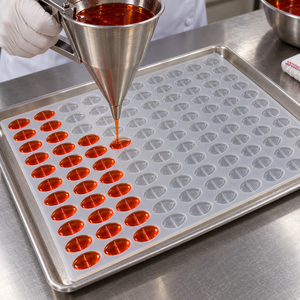 <b>Silicone</b> Mold Bold maker Segmented Oval Gummy Production <b>Tray</b> for Confectionery Development and Pilot Batch Gummy Making - Product Image 4