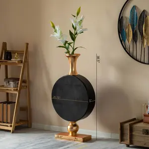 Jarrón de Flores Alto de Metal Dorado de Primera Calidad, Centro de Mesa de Lujo para Bodas, Jarrón de Hierro para Flores, Elegante Jarrón de Mesa, Zahid Exports - Product Image 6