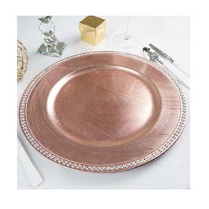 Placa de cargador de metal decorativa de nuevo diseño para casas de lujo, recepciones de bodas y centros de mesa para banquetes - Product Image 4