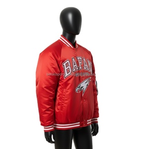 Chaqueta de Satén Premium para Mujer, Tela Suave y Brillante, Color Rojo, Paneles Raglán con Logotipo Bordado Personalizado, Chaquetas de Satén para Mujer - Product Image 5