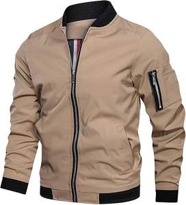 Blouson bombardier coupe-vent personnalisé pour hommes Vestes élégantes coupe-vent légères et résistantes à l'eau pour le printemps, l'automne et l'hiver - Product Image 1