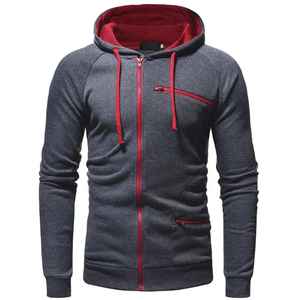 Sweat à capuche zippé OEM 250 g/m² avec logo personnalisé Fabricant de sweats à capuche zippés unis en coton de haute qualité pour hommes - Product Image 5