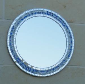 Cadre de miroir en mosaïque turquoise, taille personnalisée, multicolore, écologique, fait à la main, décoration murale moderne de style ferme, mariage, 4 pièces - Product Image 4