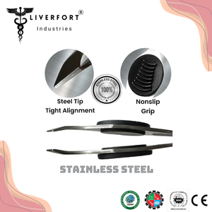 Pinzas de acero inoxidable, pinzas para cejas, agarre cómodo, Punta inclinada, astilla, depilación encarnada, belleza Facial - Product Image 3