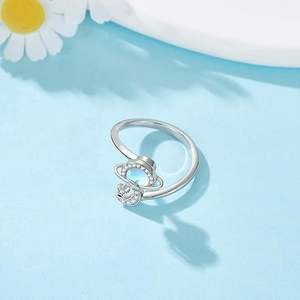 Bague planétaire rotative en laiton, design unique et de niche, luxe léger, bague ouverte pour l'index, pour femmes, fête/mariage, vente en gros - Product Image 3