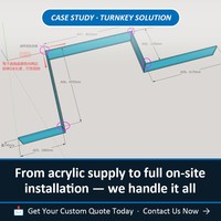 Panneau de piscine en acrylique Grandview Structural Cast PMMA 93% Transmission pour hôtels et complexes hôteliers