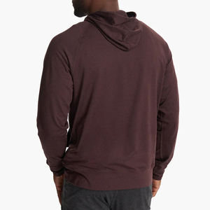 Sweat à capuche demi-zip pour hommes sweats à capuche en bambou pour hommes sweats personnalisés avec capuche en coton biologique Jersey pull à capuche pour hommes - Product Image 5