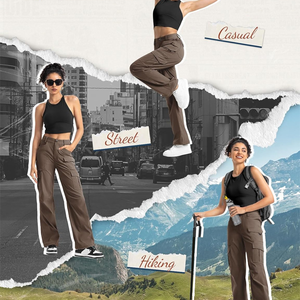 Pantalon cargo à taille haute pour femmes, pantalon ample à la mode avec logo personnalisé et plusieurs poches pour le style urbain et de la rue - Product Image 4