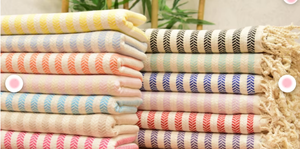 Serviette turque Peshtemal rayée, séchage rapide, écologique, en coton coloré, pour femmes et hommes, plage, piscine, maison, sauna, serviette de séchage - Product Image 6