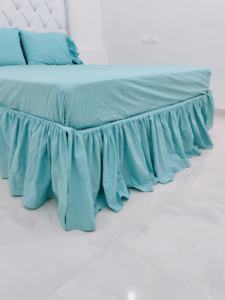 ม่านแขวนกันฝุ่นทำจากผ้าฝ้าย100% ขนาดควีนไซส์และขนาดคิงไซส์ทำด้วยมือสำหรับใช้ในโรงแรม - Product Image 1