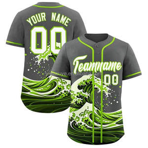 Jersey Baseball Custom OEM Laris Manis, Sablon Heat-Transfer Nama Tim Depan, Ukuran Besar, Anti-Bakteri, Bahan Bernapas - Product Image 2