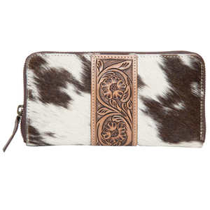 Cartera de piel de vaca Bohemia hecha a mano para mujer, moda Vintage, cierre a presión, característica RFID, cuero natural para mujer, Nacional - Product Image 1