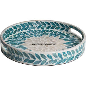 ถาดเสิร์ฟไม้สไตล์แฟนซีถาดเสิร์ฟอาหารดีไซน์คลาสสิกทำมือ - Product Image 4